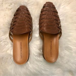 Lucky Brand Mules Doerid Leather Flat Slides Sz. 7